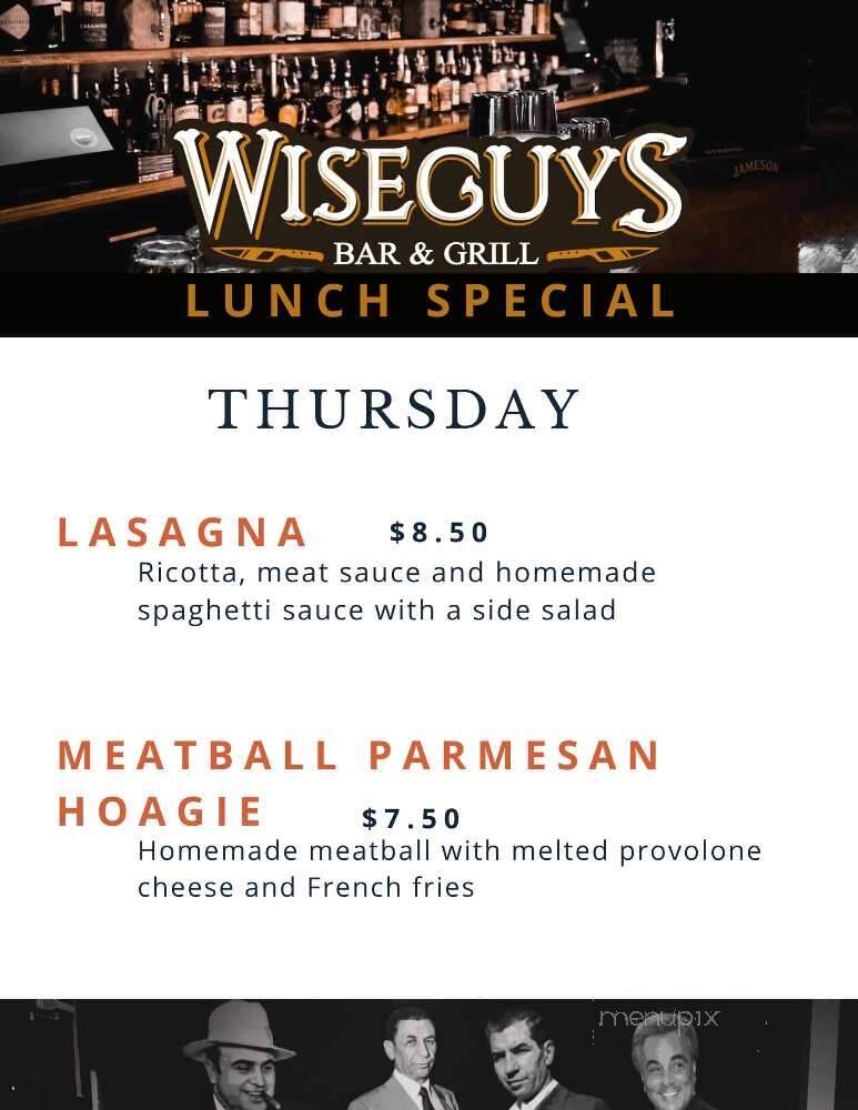 Wiseguys Bar & Grill - Myrtle Beach, SC menu_pic