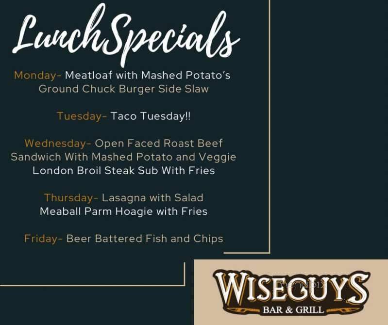 Wiseguys Bar & Grill - Myrtle Beach, SC menu_pic