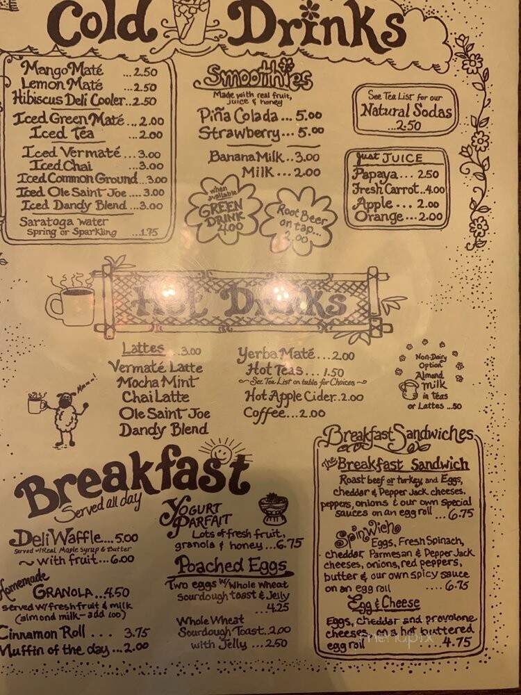 Yellow Deli - Rutland, VT menu_pic
