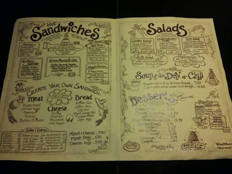 Yellow Deli - Rutland, VT menu_pic