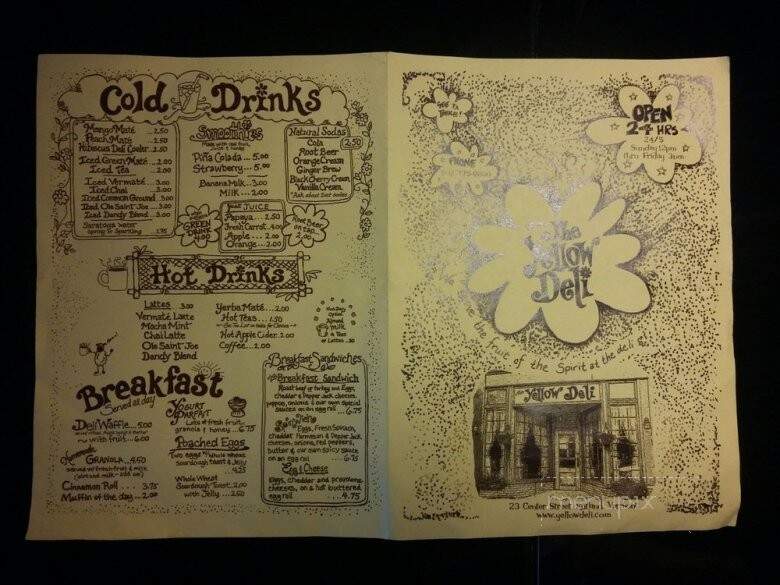 Yellow Deli - Rutland, VT menu_pic