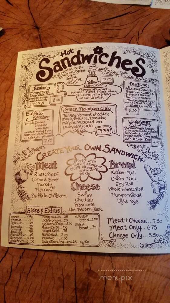 Yellow Deli - Rutland, VT menu_pic