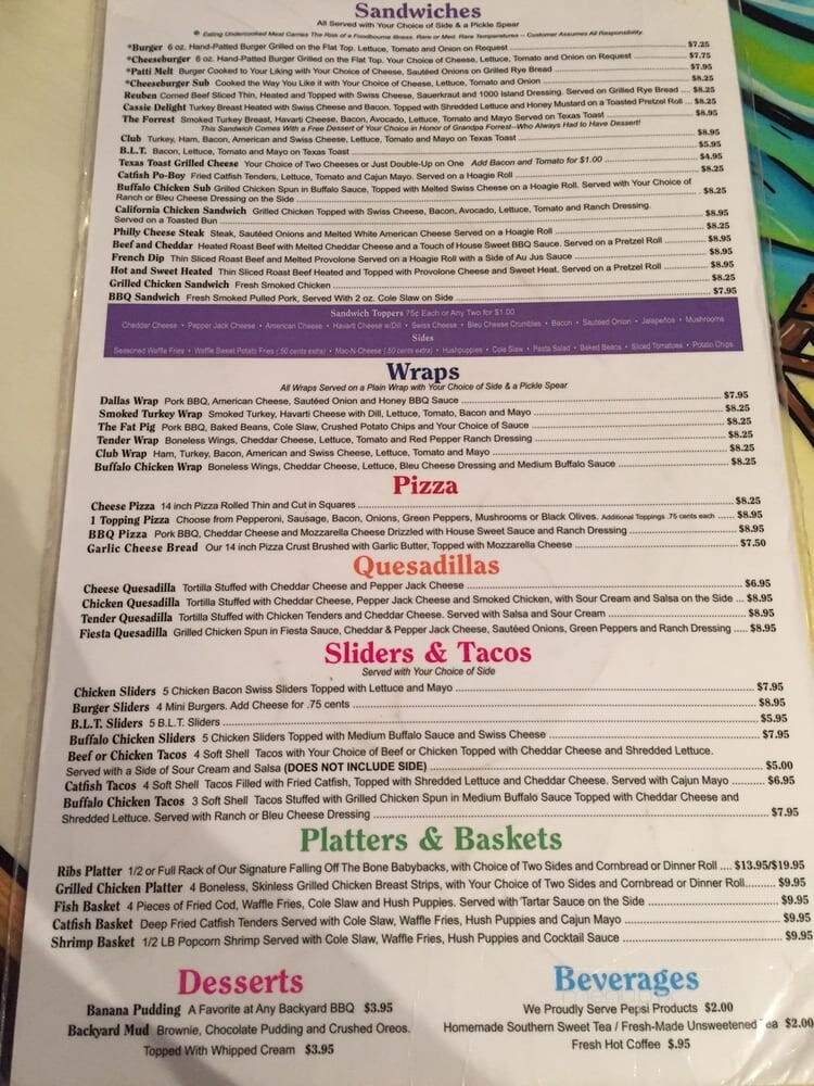 Lazy Parrot Backyard BBQ - Charlottesville, VA menu_pic