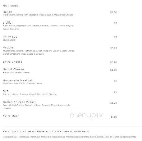 Warrior Drive-In & Pizza - Mansfield, OH menu_pic