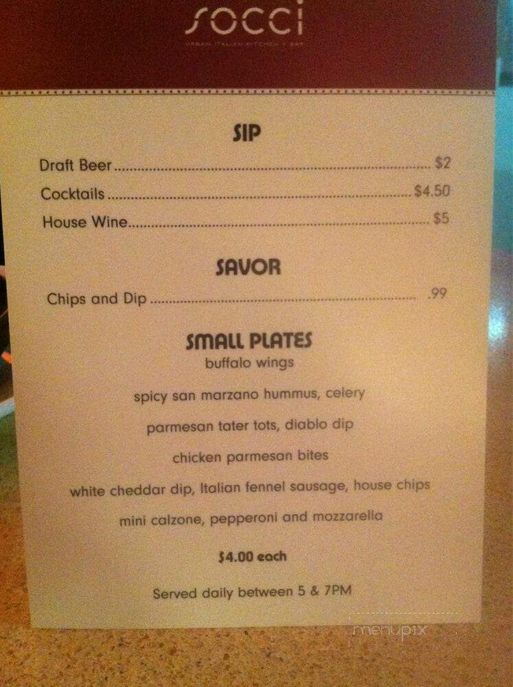 SOCCi - Arlington, VA menu_pic