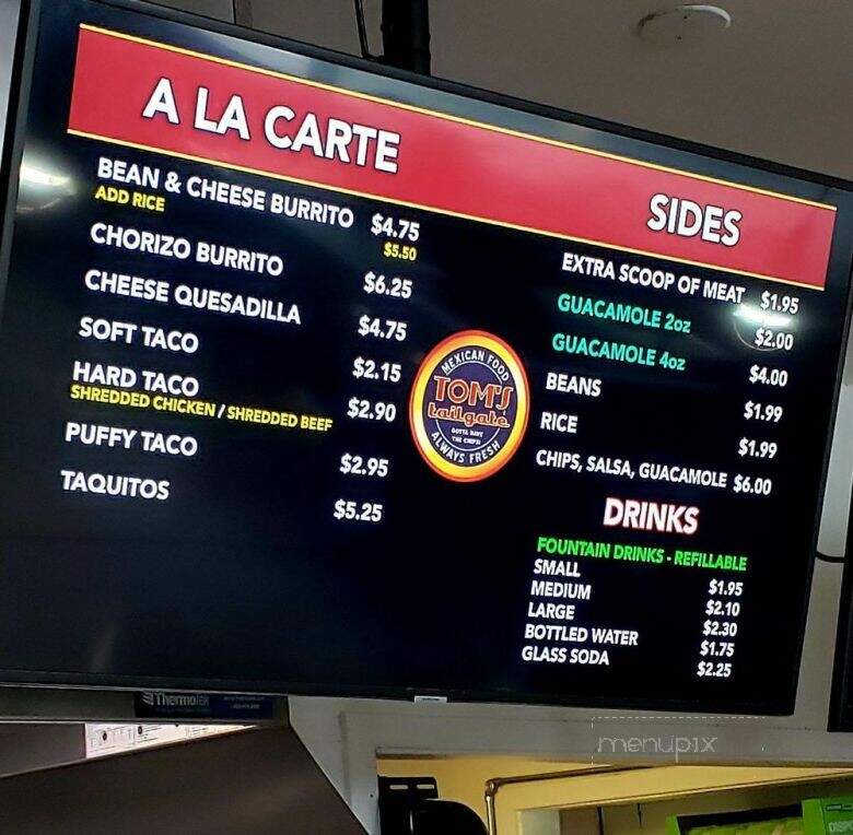 Tom's Tailgate Mexican Restaurant and Catering - La Mirada, CA menu_pic