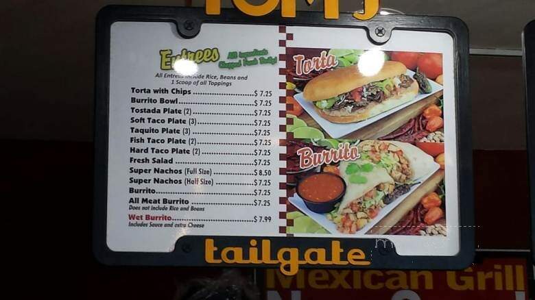 Tom's Tailgate Mexican Restaurant and Catering - La Mirada, CA menu_pic