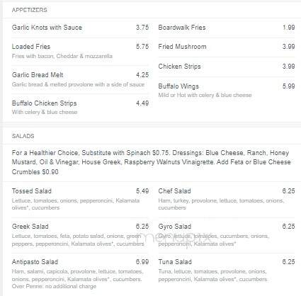 Boardwalk Pizza Gyros - Clearwater, FL menu_pic