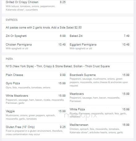 Boardwalk Pizza Gyros - Clearwater, FL menu_pic
