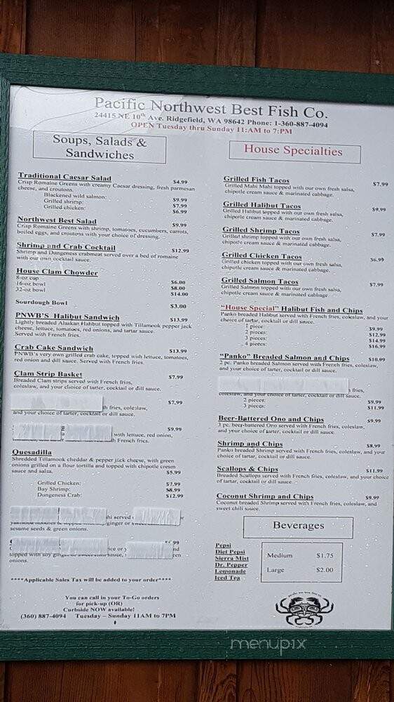 Pacific Northwest Best Fish Co - Ridgefield, WA menu_pic