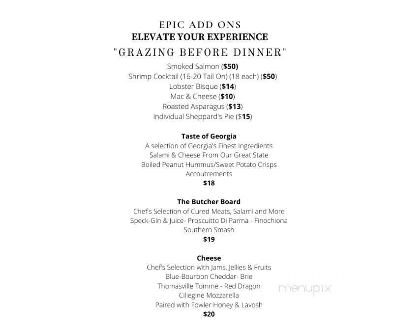 Epic Restaurant - Columbus, GA menu_pic