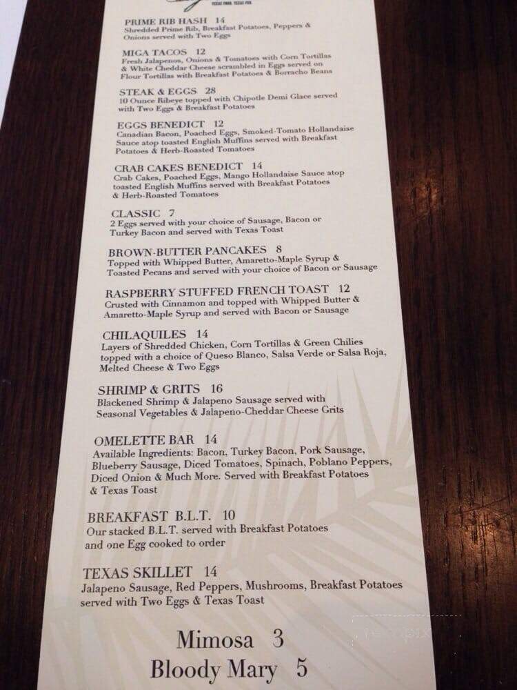 Lago del Pino - Tyler, TX menu_pic
