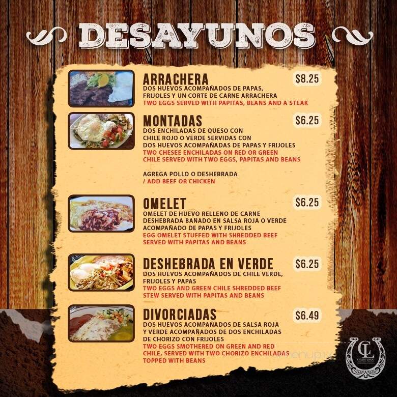 Cielito Lindo - Albuquerque, NM menu_pic