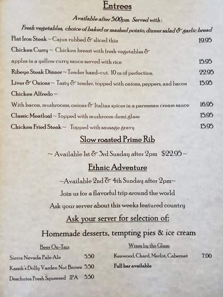 Sunrise Inn - Cooper Landing, AK menu_pic