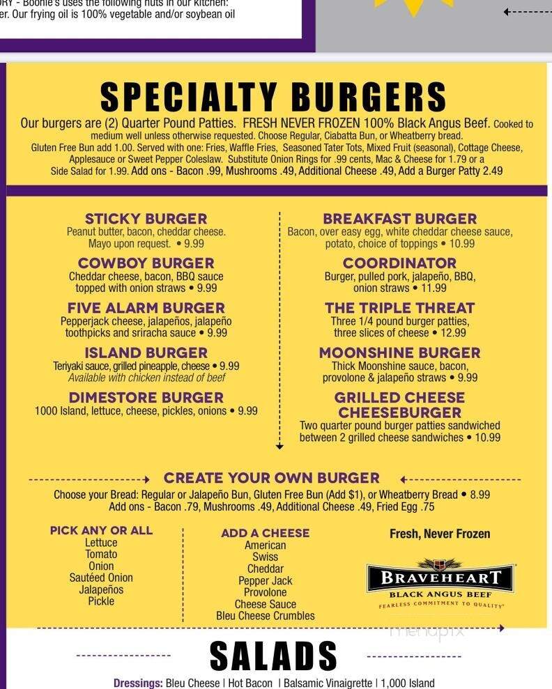 Boonie's On The Avenue - Muscatine, IA menu_pic