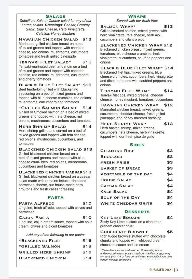 Champs Bistro @ Rock Barn - Conover, NC menu_pic