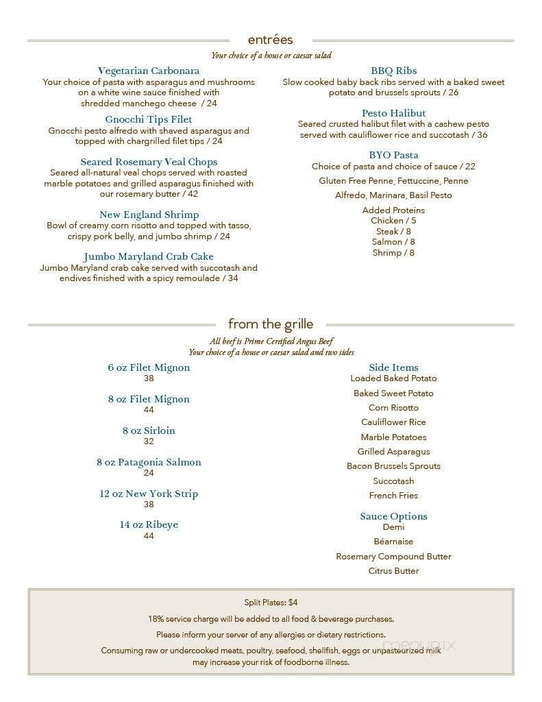 Champs Bistro @ Rock Barn - Conover, NC menu_pic