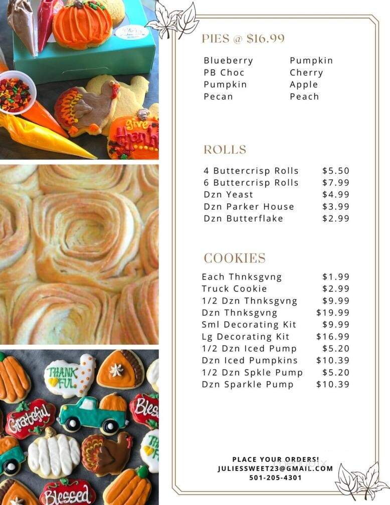 Julie's Sweet Shoppe - Conway, AR menu_pic