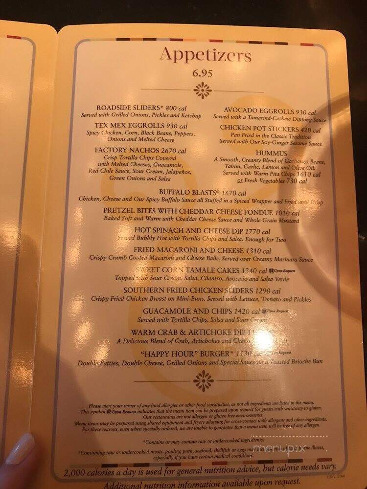 The Cheesecake Factory - Reno, NV menu_pic