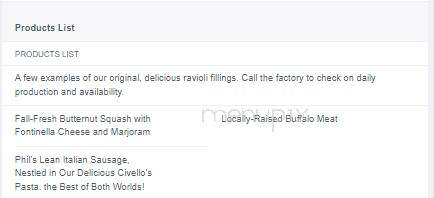 Civello's Raviolismo - Dallas, TX menu_pic