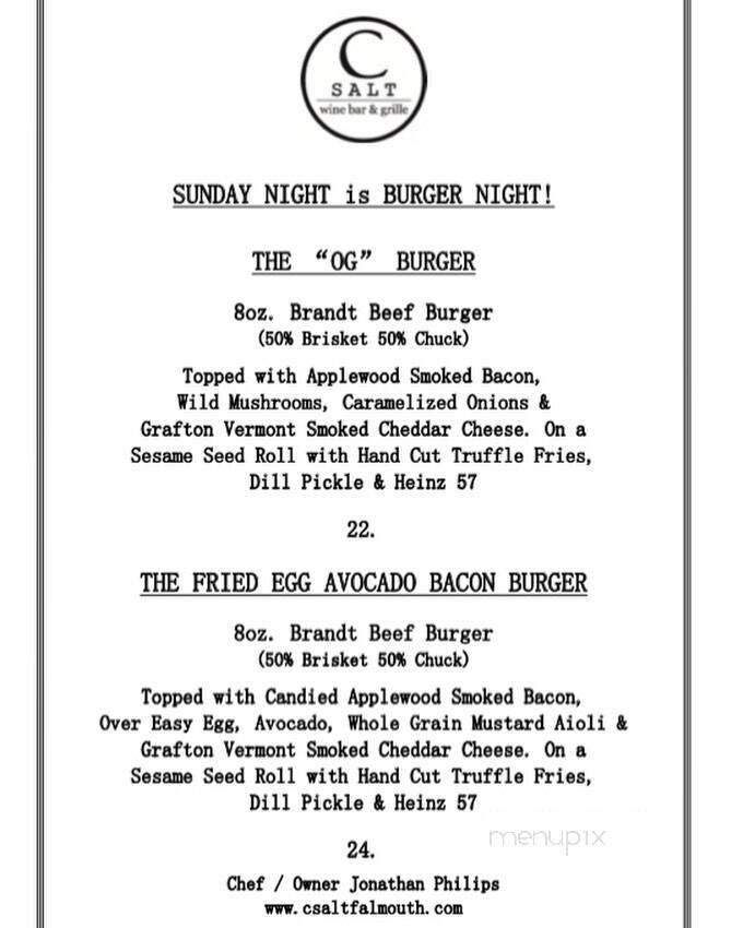 C Salt Wine Bar & Grille - Falmouth, MA menu_pic