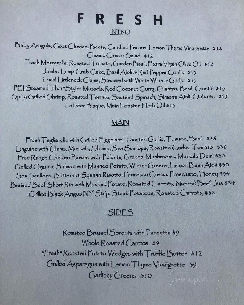 Fresh Bistro - Highlands, NJ menu_pic