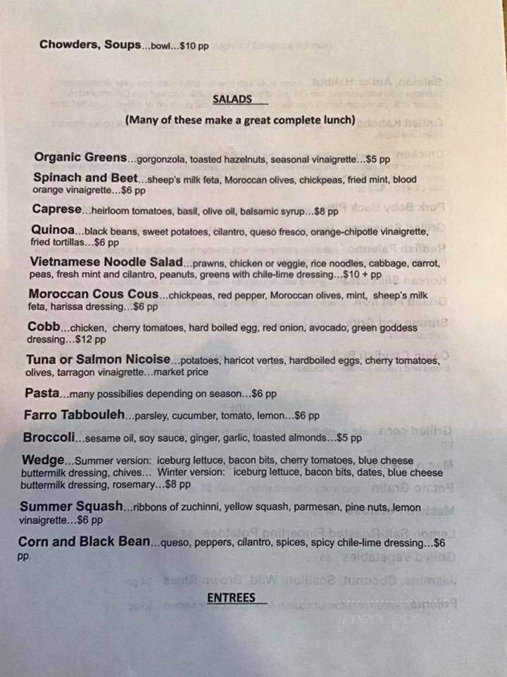 Buttercup - Nehalem, OR menu_pic