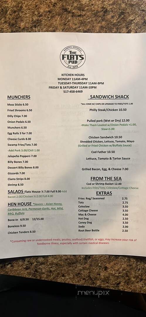 Morenci Pub - Morenci, MI menu_pic