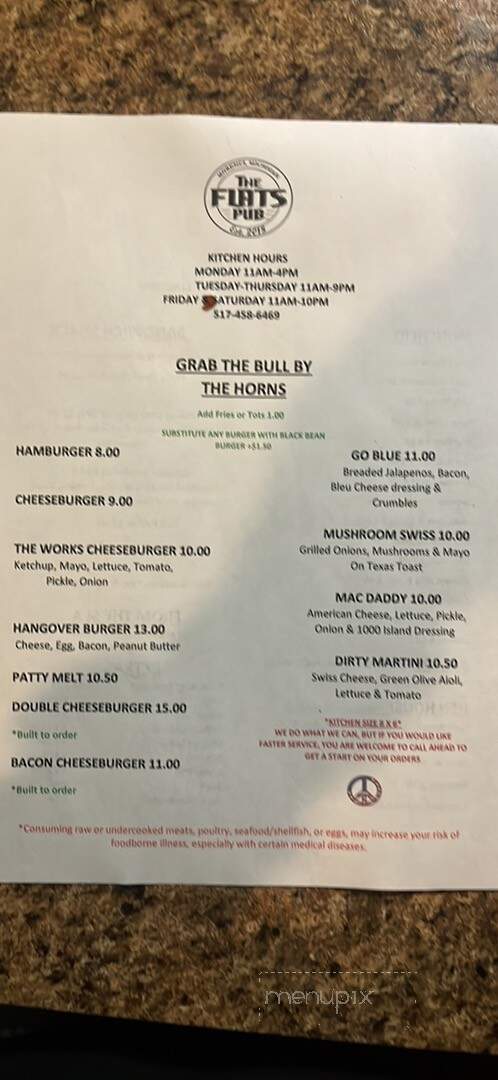 Morenci Pub - Morenci, MI menu_pic