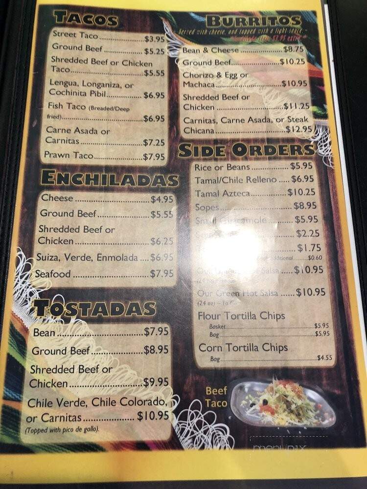 La Rosa Blanca - Folsom, CA menu_pic