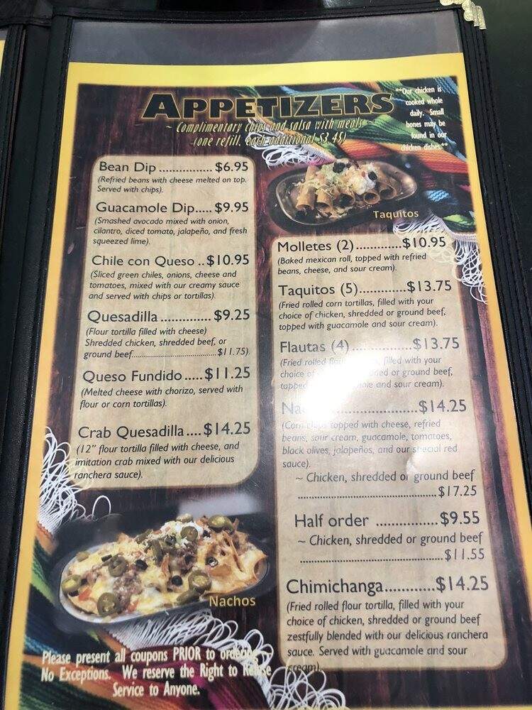 La Rosa Blanca - Folsom, CA menu_pic