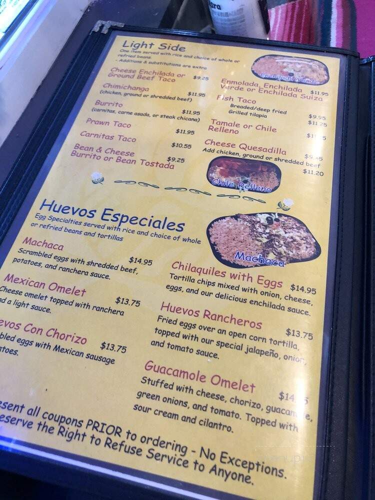 La Rosa Blanca - Folsom, CA menu_pic