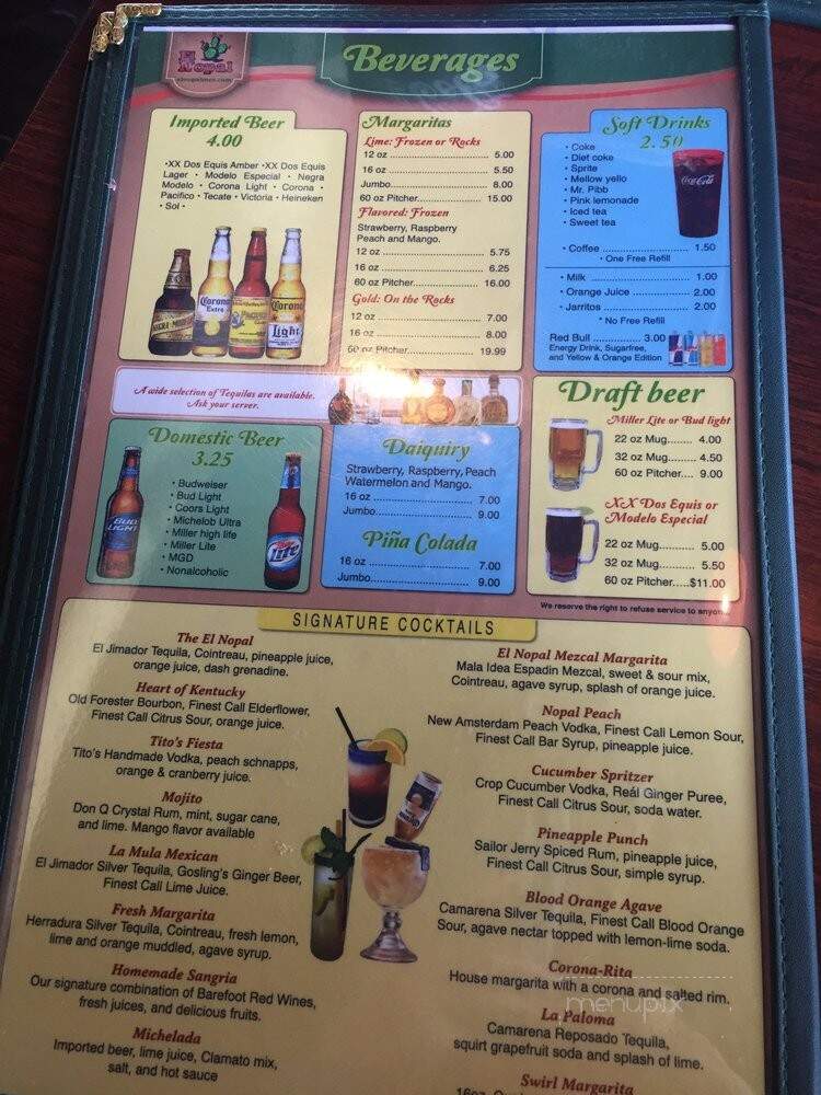 El Nopal - Corydon, IN menu_pic