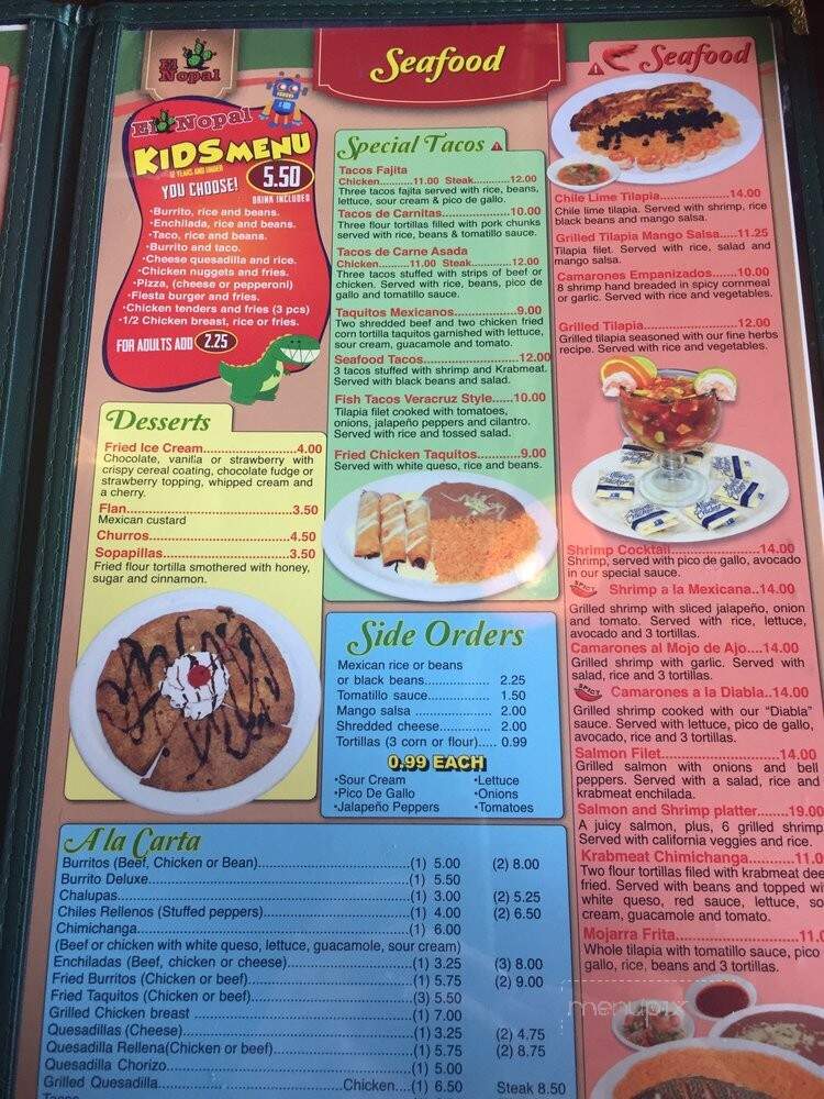 El Nopal - Corydon, IN menu_pic