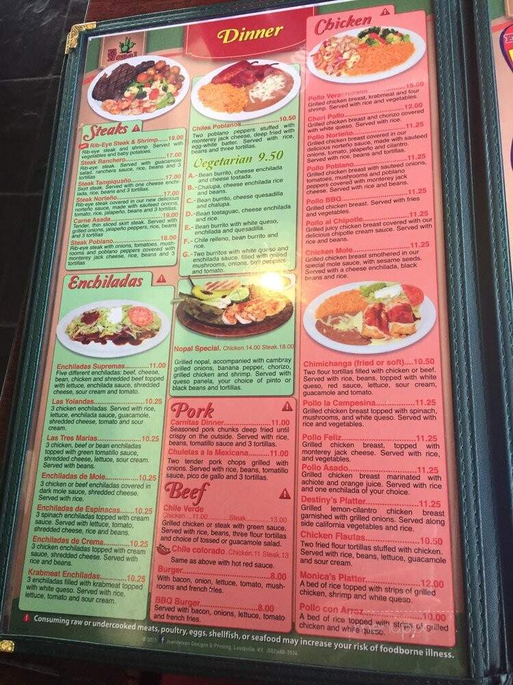 El Nopal - Corydon, IN menu_pic
