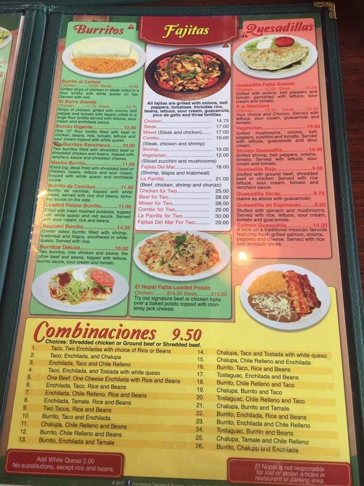 El Nopal - Corydon, IN menu_pic