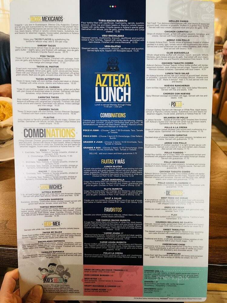 Azteca D'Oro - Winter Haven, FL menu_pic