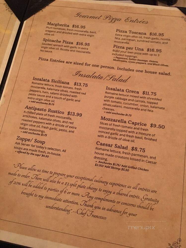Francesco's Ristorante Italiano - Williamsburg, VA menu_pic