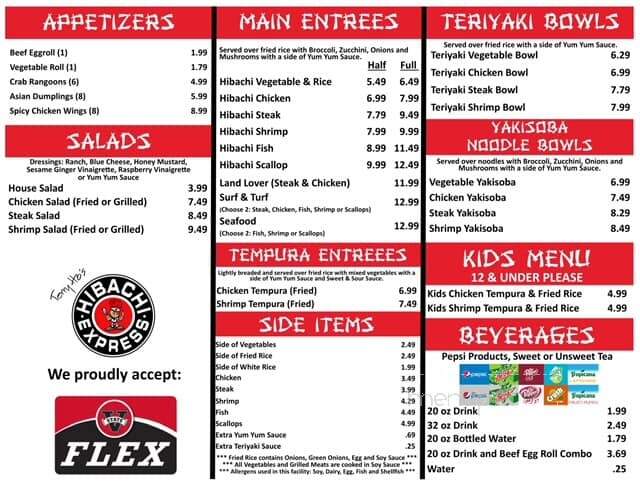 Hibachi Express - Valdosta, GA menu_pic