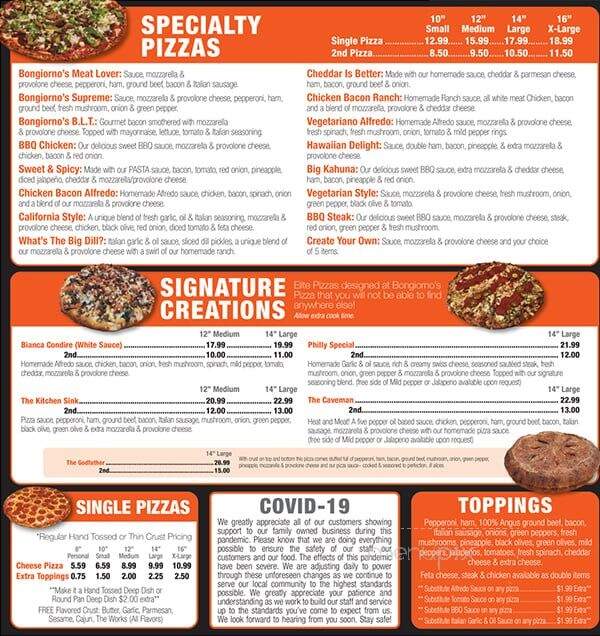 Bongiorno's Pizza - Flint, MI menu_pic