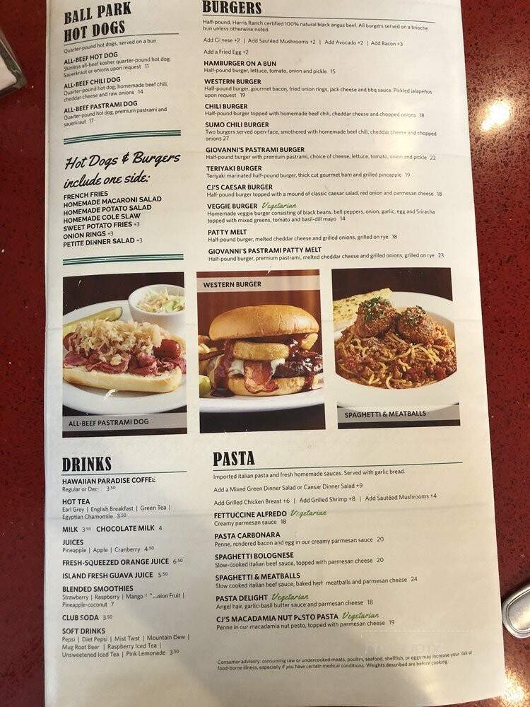 C J's New York Style Deli - Honolulu, HI menu_pic