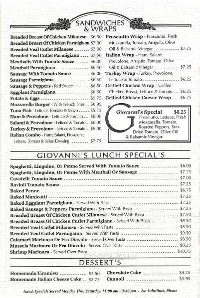 Giovanni's - Palm Beach Gardens, FL menu_pic
