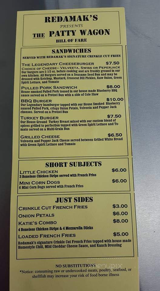 Redamak's Tavern - New Buffalo, MI menu_pic
