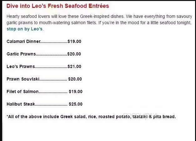 Leo's Tapas & Grill Greek Cuisine - Gibsons, BC menu_pic
