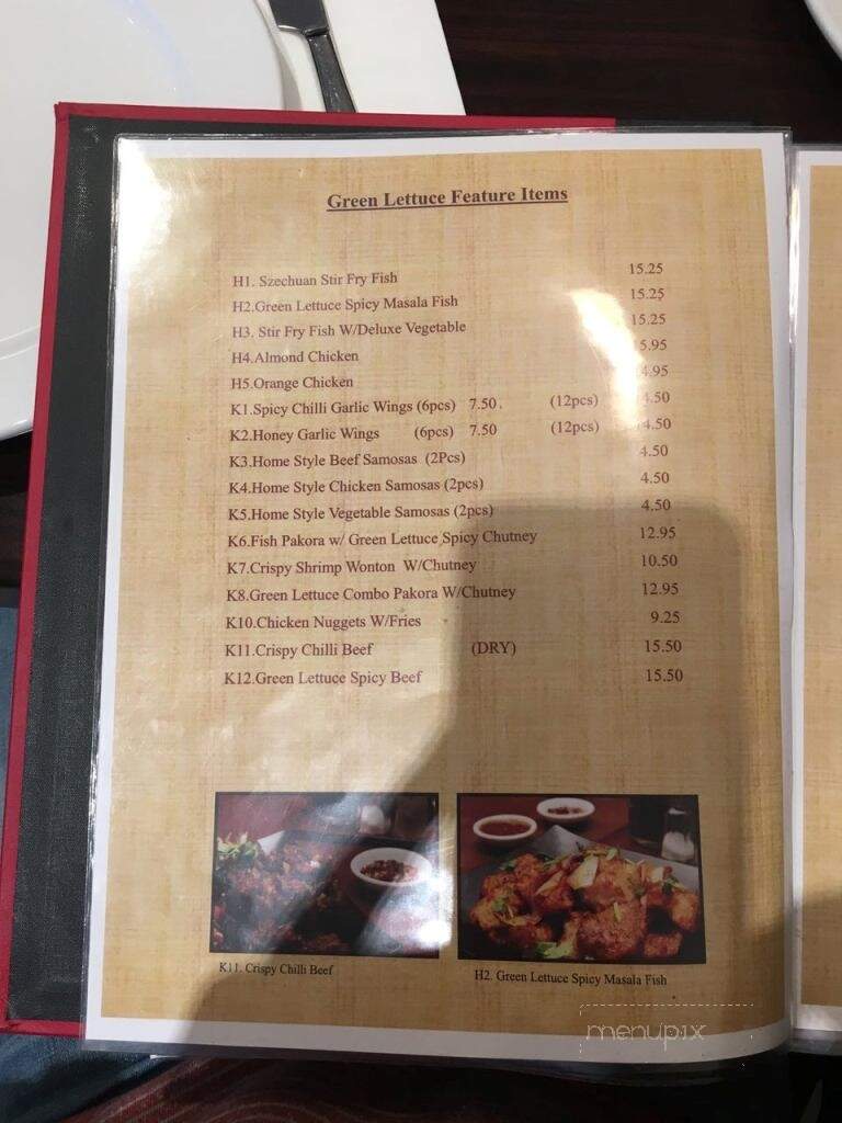 Green Lettuce Restaurant - Surrey, BC menu_pic