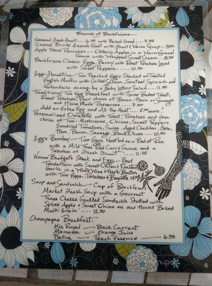 Blackfriars Bistro And Catering - London, ON menu_pic