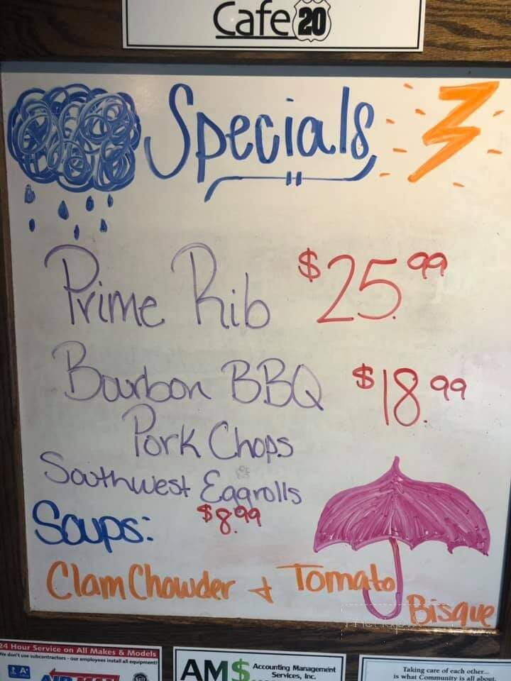 Cafe 20 - Marengo, IL menu_pic