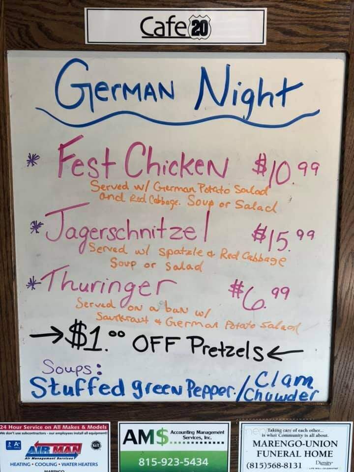 Cafe 20 - Marengo, IL menu_pic