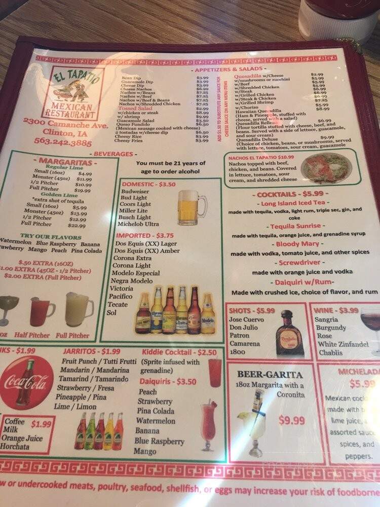 El Tapatio - Clinton, IA menu_pic