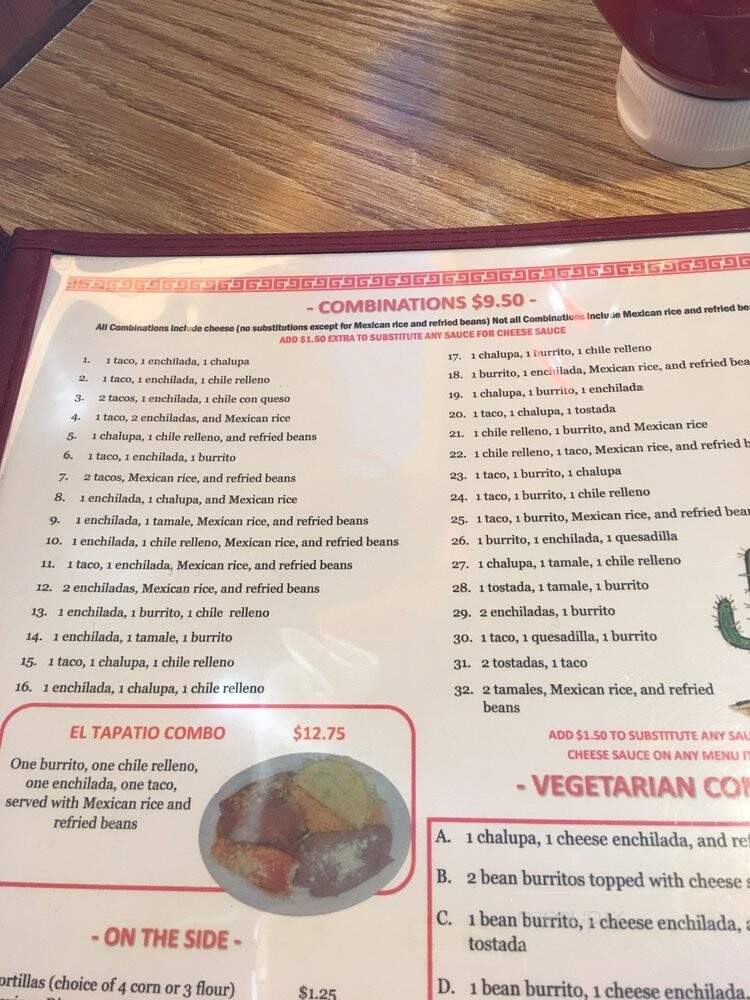 El Tapatio - Clinton, IA menu_pic
